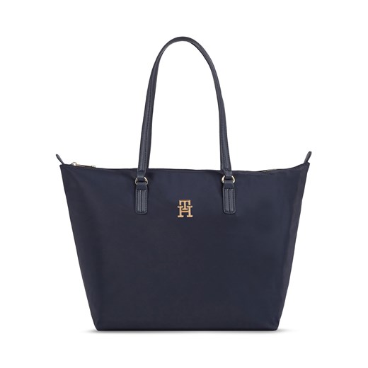 Torebka Tommy Hilfiger Poppy Th Tote AW0AW15639 Granatowy ze sklepu eobuwie.pl w kategorii Torby Shopper bag - zdjęcie 169997127