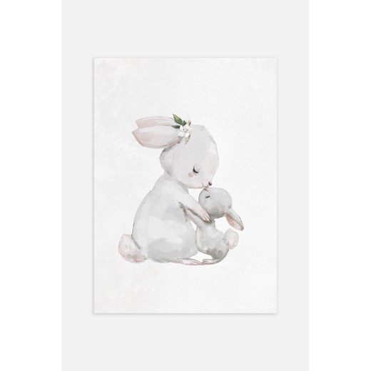 H & M - Bunny Love Plakat - Szary H & M 30x40 H&M