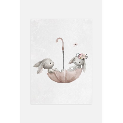 H & M - Rabbits Umbrella Plakat - Szary H & M 30x40 H&M