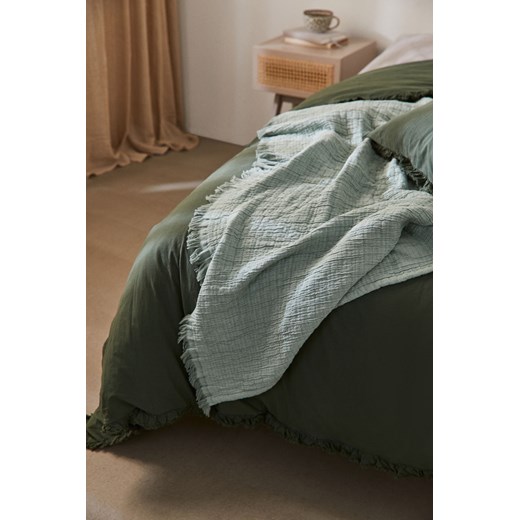 H & M - Narzuta z domieszką bawełny - Zielony ze sklepu H&M w kategorii Narzuty i kapy - zdjęcie 169997238