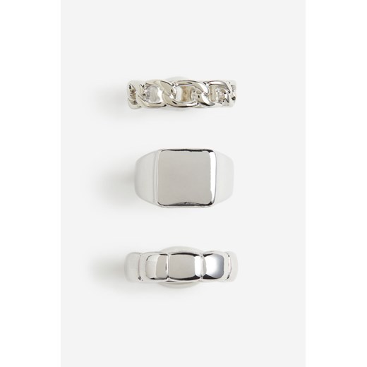 H & M - Pierścionek 3-pak - Srebrny ze sklepu H&M w kategorii Pierścionki - zdjęcie 169997307