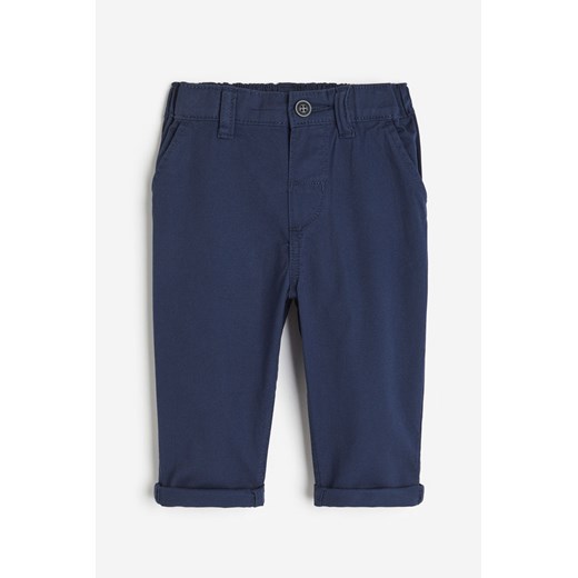 H & M - Bawełniane spodnie chinos - Niebieski H & M 74 (6-9M) H&M