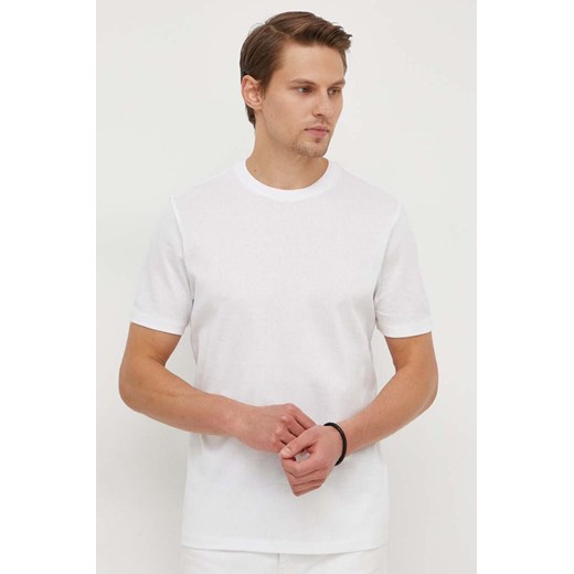 BOSS t-shirt bawełniany męski kolor biały gładki 50511595 ze sklepu ANSWEAR.com w kategorii T-shirty męskie - zdjęcie 169997878