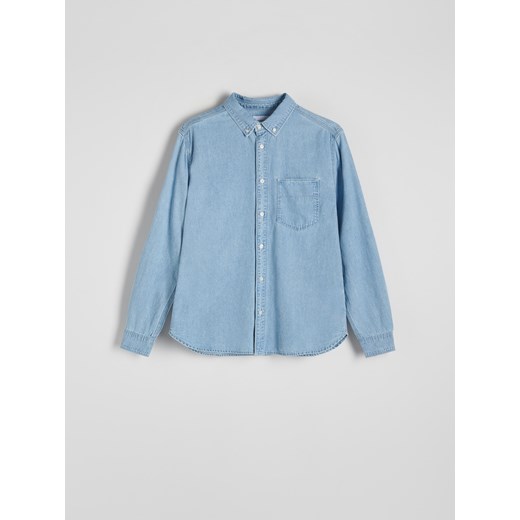 Reserved - Denimowa koszula regular fit - niebieski ze sklepu Reserved w kategorii Koszule męskie - zdjęcie 170000446