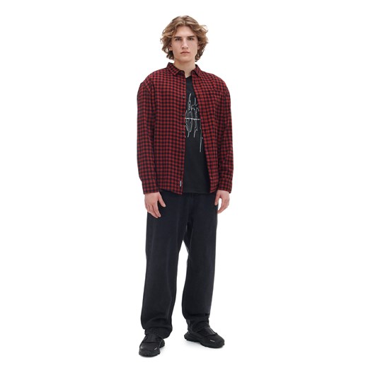 Cropp - Koszula w czerwono-czarną kratę - kasztanowy ze sklepu Cropp w kategorii Koszule męskie - zdjęcie 170001497