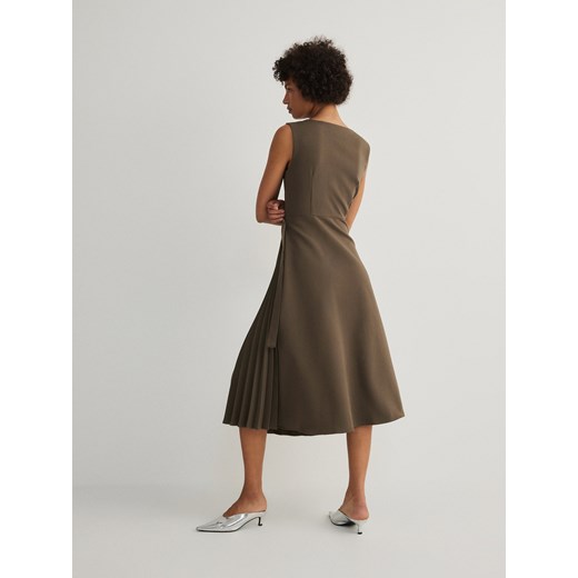 Reserved - Sukienka midi z plisami - jasnoniebieski Reserved XS Reserved