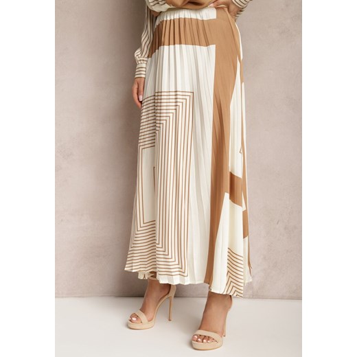 Spódnica Renee w geometryczne wzory maxi elegancka 