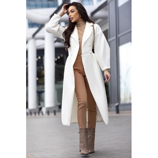 Płaszcz VREMOVA WHITE ze sklepu Ivet Shop w kategorii Płaszcze damskie - zdjęcie 170007229