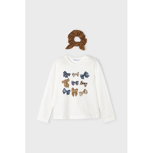 Bawełniana bluzka dziewczęca + gumka do włosów ze sklepu 5.10.15 w kategorii Bluzki dziewczęce - zdjęcie 170007386