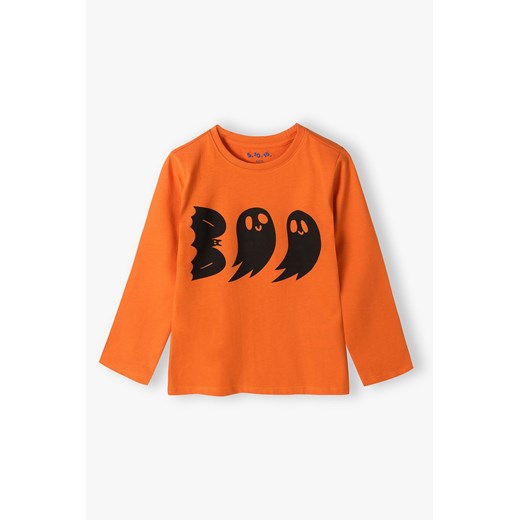 Pomarańczowa bluzka na halloween Boo ze sklepu 5.10.15 w kategorii T-shirty chłopięce - zdjęcie 170007388