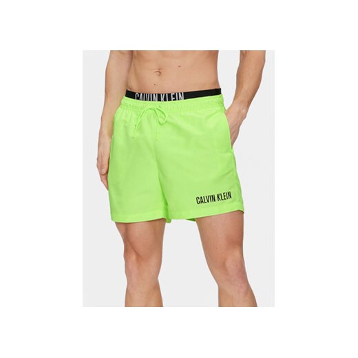 Calvin Klein Swimwear Szorty kąpielowe KM0KM00992 Zielony Regular Fit ze sklepu MODIVO w kategorii Kąpielówki - zdjęcie 170009306