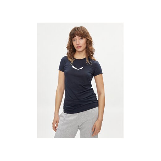 Salewa T-Shirt Solid Dry 27019 Granatowy Regular Fit ze sklepu MODIVO w kategorii Bluzki damskie - zdjęcie 170009338