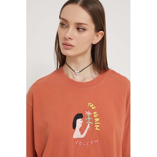 Volcom t-shirt bawełniany x ARTHUR LONGO damski kolor pomarańczowy Volcom S ANSWEAR.com