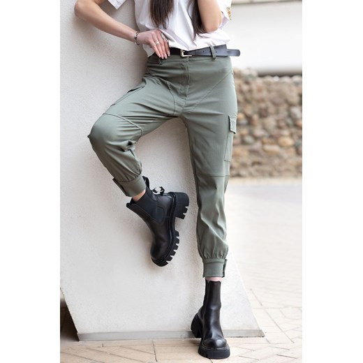 Spodnie BOLIARA KHAKI ze sklepu Ivet Shop w kategorii Spodnie damskie - zdjęcie 170011718