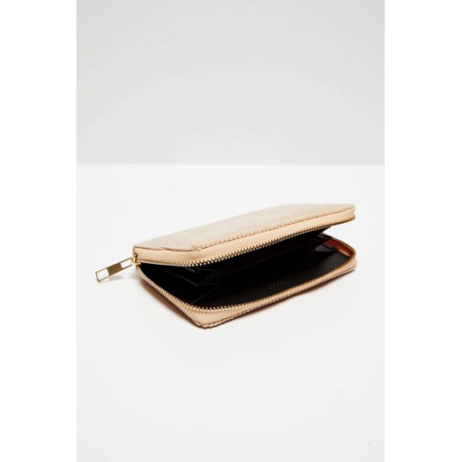 Portfel ze strukturalną fakturą beżowy uniwersalny okazja Moodo.pl