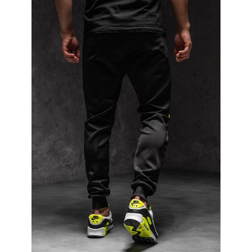 Czarne spodnie męskie joggery dresowe Denley K10122A1 2XL okazja Denley
