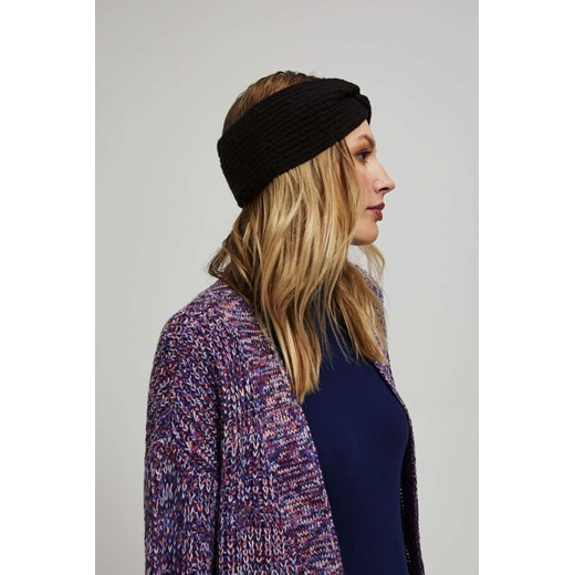 Ciepła opaska na głowę z dzianiny czarna ONE SIZE okazja Moodo.pl