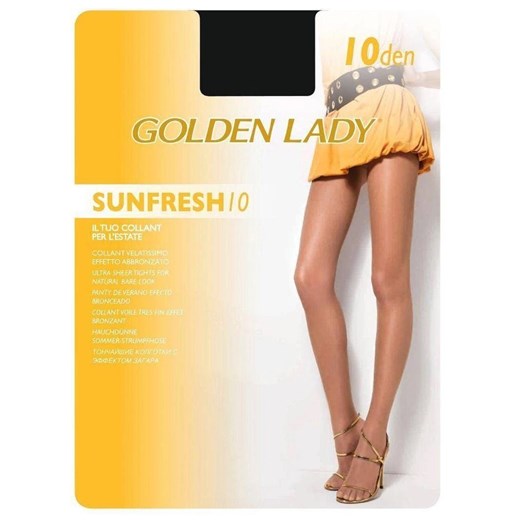 Rajstopy transparentne Golden lady beżowe Sunfresh 10den ze sklepu piubiu_pl w kategorii Rajstopy - zdjęcie 170035245