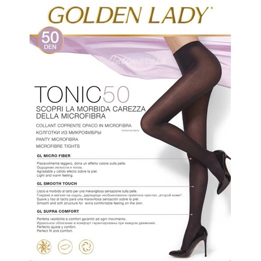 Rajstopy kryjące Golden lady Tonic 50 DEN czarne ze sklepu piubiu_pl w kategorii Rajstopy - zdjęcie 170035817