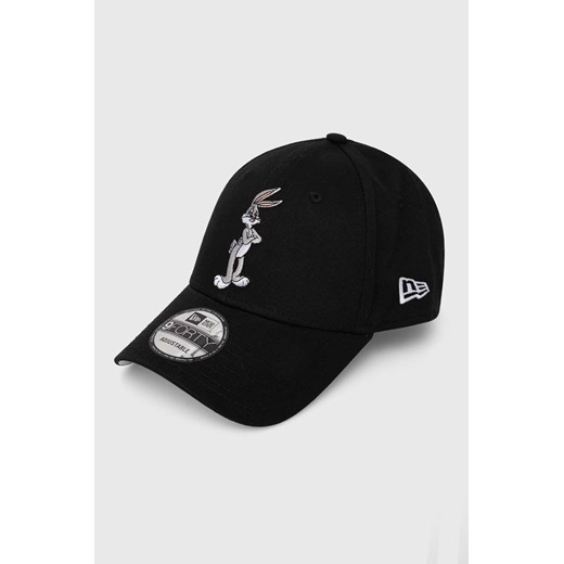 New Era czapka z daszkiem bawełniana kolor czarny z aplikacją BUGS BUNNY ze sklepu PRM w kategorii Czapki z daszkiem damskie - zdjęcie 170039395