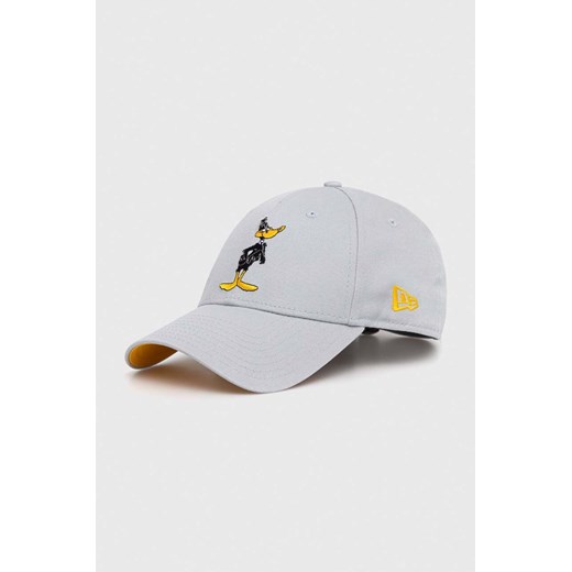 New Era czapka z daszkiem bawełniana kolor szary z aplikacją DAFFY DUCK ze sklepu PRM w kategorii Czapki z daszkiem damskie - zdjęcie 170039397