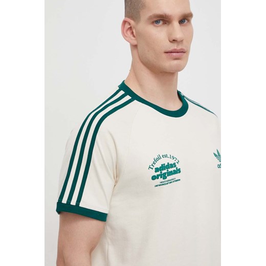 adidas Originals t-shirt bawełniany męski kolor beżowy z nadrukiem M PRM
