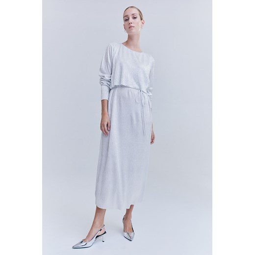 H & M - MAMA Brokatowa sukienka dla karmiącej - Szary ze sklepu H&M w kategorii Sukienki ciążowe - zdjęcie 170039635