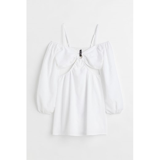 H & M - Krótka sukienka z wycięciami - Biały H & M XL H&M