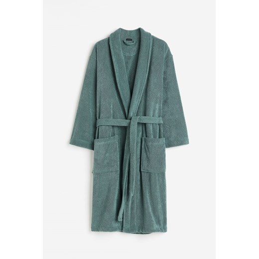 H & M - Szlafrok z bawełnianej frotte - Zielony H & M XL H&M
