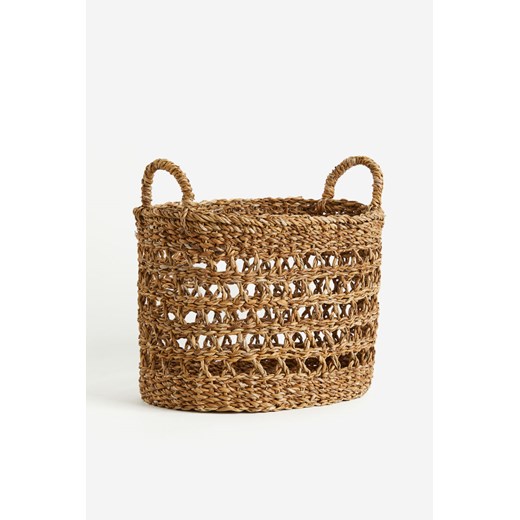 H & M - Pleciony kosz z trawy morskiej - Beżowy ze sklepu H&M w kategorii Kosze i koszyki - zdjęcie 170040068