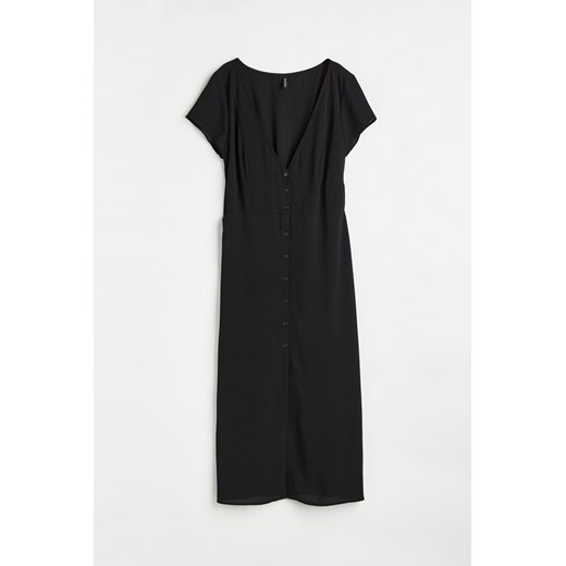 H & M - H & M+ Krepowana sukienka zapinana na guziki - Czarny ze sklepu H&M w kategorii Sukienki - zdjęcie 170040388