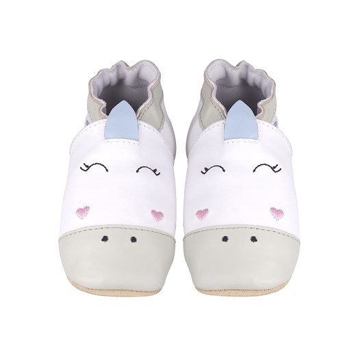 Kindsgut Skórzane buty &quot;Unicorn&quot; w kolorze białym do raczkowania ze sklepu Limango Polska w kategorii Kapcie dziecięce - zdjęcie 170044289