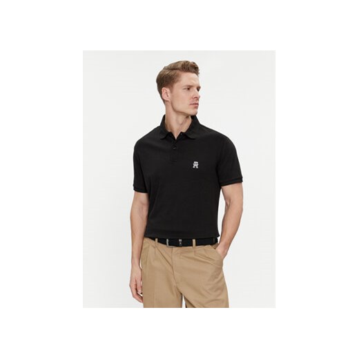 Tommy Hilfiger Polo Interlock MW0MW34783 Czarny Regular Fit ze sklepu MODIVO w kategorii T-shirty męskie - zdjęcie 170045088