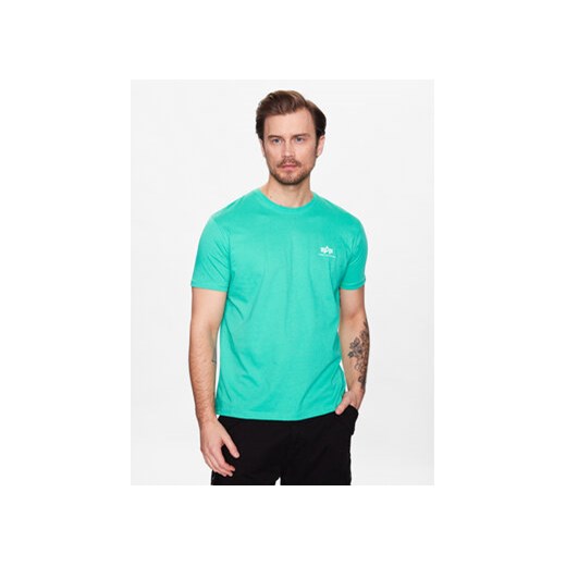 Alpha Industries T-Shirt Basic T Small Logo 188505 Zielony Regular Fit ze sklepu MODIVO w kategorii T-shirty męskie - zdjęcie 170045096