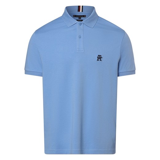 Tommy Hilfiger Męska koszulka polo Mężczyźni Bawełna niebieski jednolity ze sklepu vangraaf w kategorii T-shirty męskie - zdjęcie 170049105