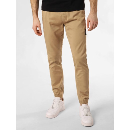 Calvin Klein Jeans Spodnie Mężczyźni Bawełna beżowy jednolity ze sklepu vangraaf w kategorii Spodnie męskie - zdjęcie 170049326