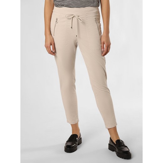 MAC Spodnie - Easy Kobiety Bawełna beżowy jednolity ze sklepu vangraaf w kategorii Spodnie damskie - zdjęcie 170049396