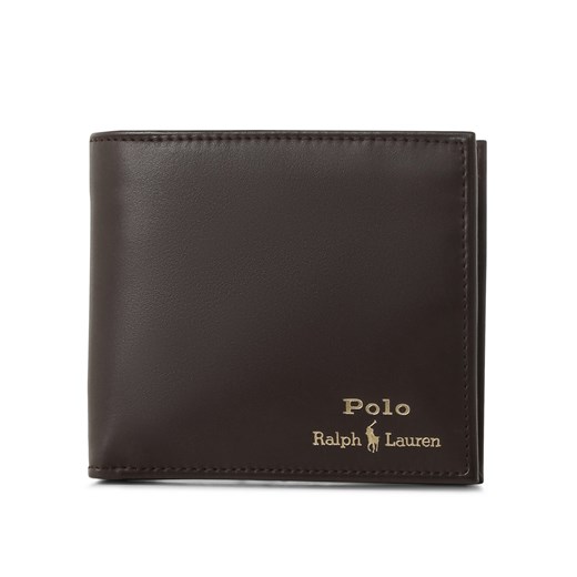 Polo Ralph Lauren Skórzany portfel męski Mężczyźni skóra czekoladowy jednolity ze sklepu vangraaf w kategorii Portfele męskie - zdjęcie 170049406