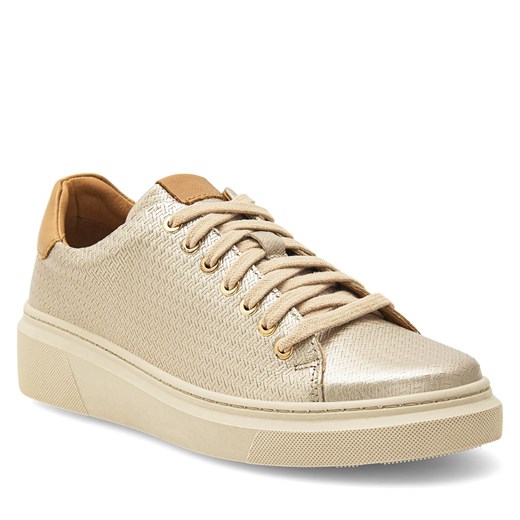 Buty sportowe damskie beżowe Lasocki sneakersy sznurowane 