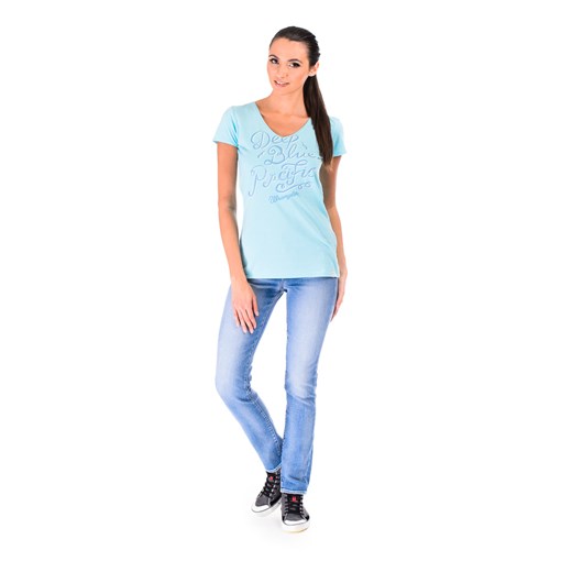 T-shirt Wrangler S/S V-neck T "Angel Blue" be-jeans  łatki
