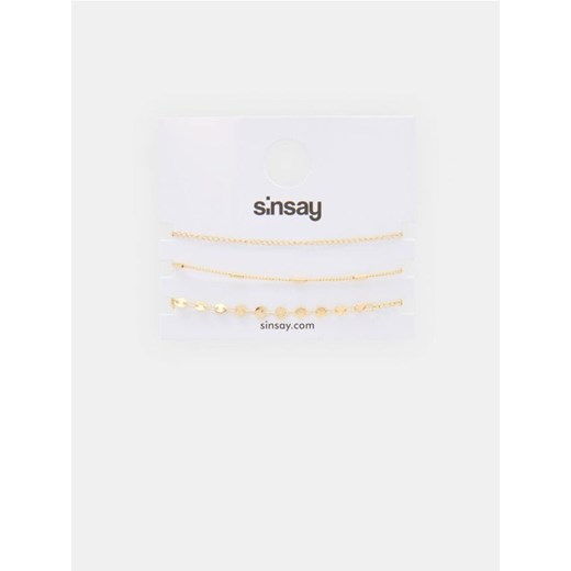 Sinsay - Bransoletki 3 pack - złoty ze sklepu Sinsay w kategorii Bransoletki - zdjęcie 170053715