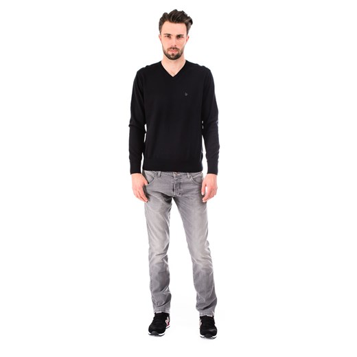 Sweter Wrangler Fine V Knit "Black" be-jeans  jesień