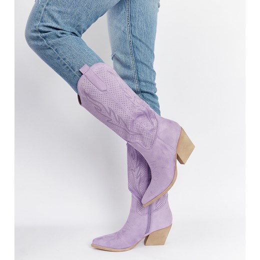 Fioletowe kowbojki na obcasie Sapri Gemre 38 gemre