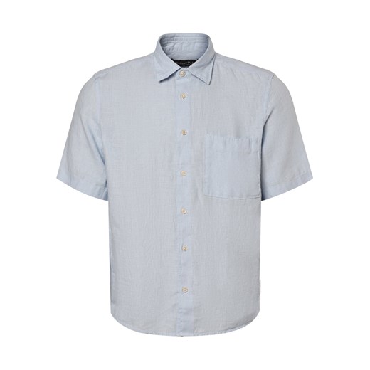 Marc O'Polo Męska koszula lniana Mężczyźni Regular Fit len jasnoniebieski jednolity ze sklepu vangraaf w kategorii Koszule męskie - zdjęcie 170055985