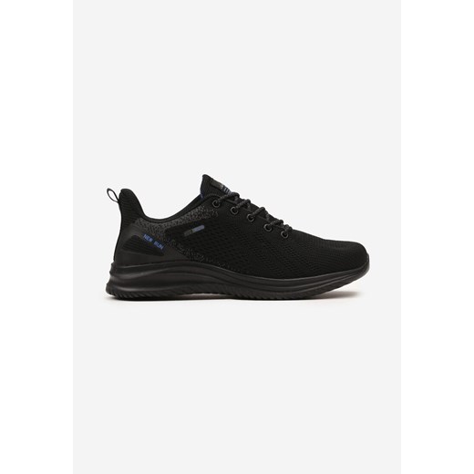 Czarno-Szare Sznurowane Buty Sportowe z Ozdobnym Zapiętkiem Cathana ze sklepu born2be.pl w kategorii Buty sportowe męskie - zdjęcie 170056235