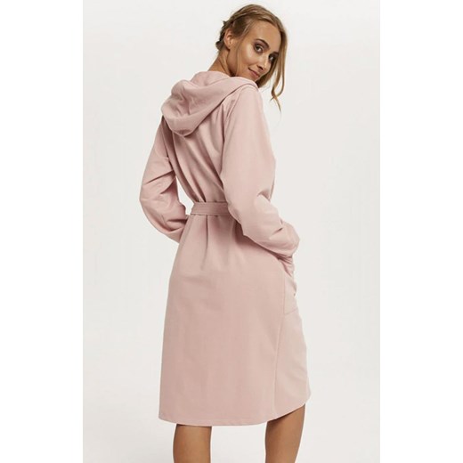 Szlafrok damski na długi rękaw Karina, Kolor róż pudrowy, Rozmiar S, Italian Fashion ze sklepu Intymna w kategorii Szlafroki damskie - zdjęcie 170056877