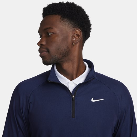 Męska koszulka do golfa z zamkiem 1/2 Dri-FIT ADV Nike Tour - Niebieski Nike XL Nike poland