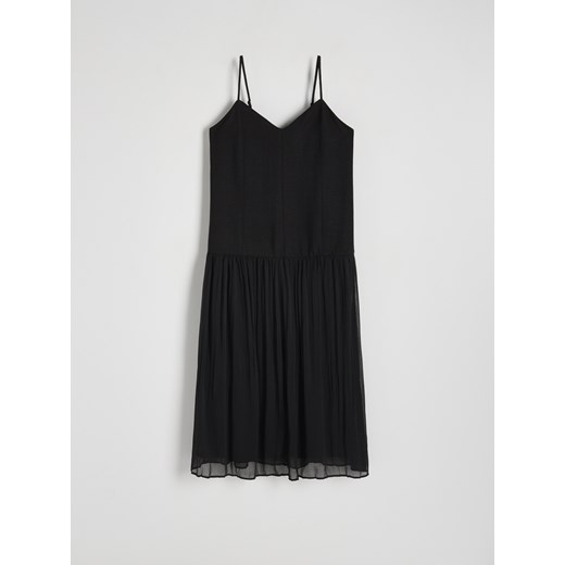 Reserved - Sukienka z plisowanym dołem - czarny Reserved M Reserved