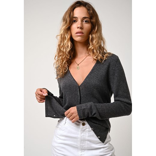 AUTHENTIC CASHMERE Kaszmirowy kardigan &quot;Chalais&quot; w kolorze antracytowym ze sklepu Limango Polska w kategorii Swetry damskie - zdjęcie 170061406