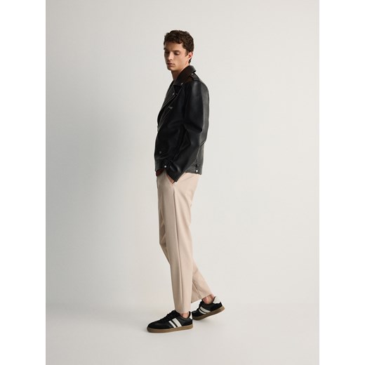 Reserved - Spodnie chino slim fit - beżowy Reserved S Reserved